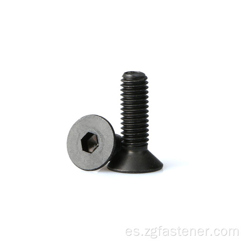 Tornillo de cabeza plana de encogimiento hexadecimal de óxido negro de grado 8.8